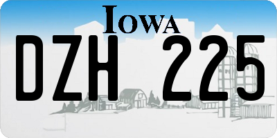 IA license plate DZH225