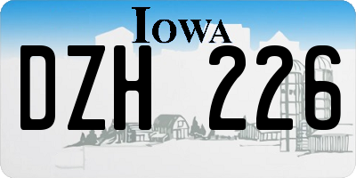 IA license plate DZH226