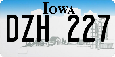 IA license plate DZH227