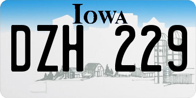 IA license plate DZH229