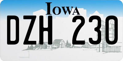 IA license plate DZH230