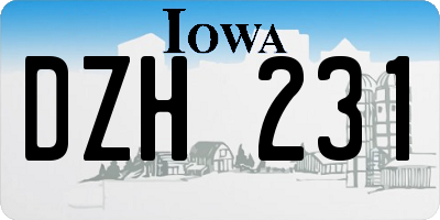 IA license plate DZH231