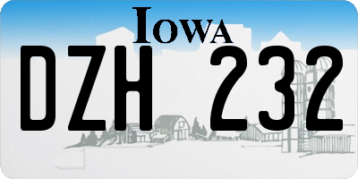 IA license plate DZH232