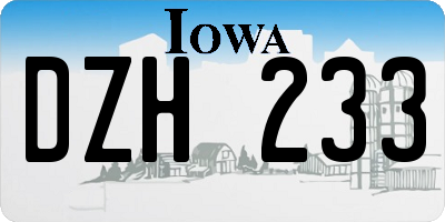 IA license plate DZH233