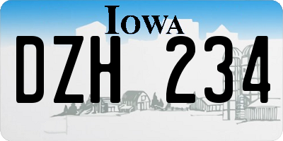 IA license plate DZH234