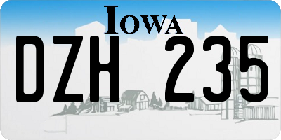 IA license plate DZH235