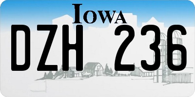 IA license plate DZH236