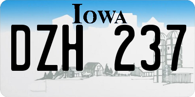IA license plate DZH237