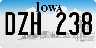 IA license plate DZH238