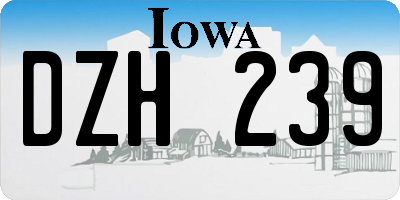 IA license plate DZH239
