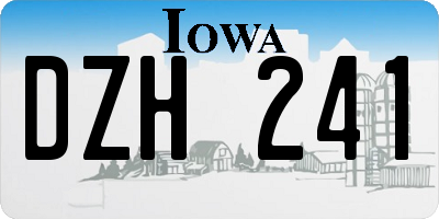 IA license plate DZH241