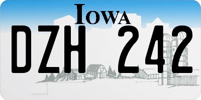 IA license plate DZH242
