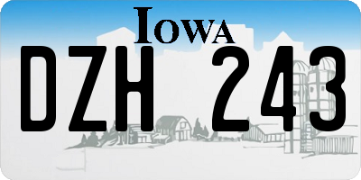 IA license plate DZH243