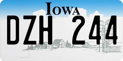 IA license plate DZH244