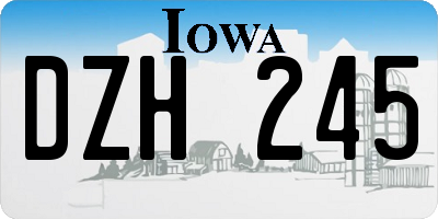 IA license plate DZH245