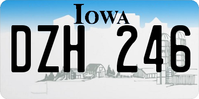 IA license plate DZH246