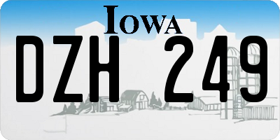 IA license plate DZH249