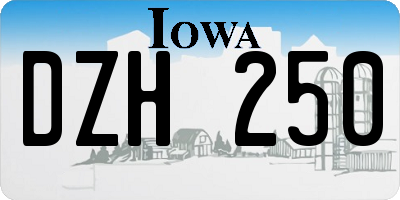IA license plate DZH250