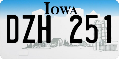IA license plate DZH251