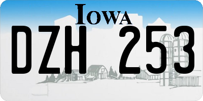 IA license plate DZH253
