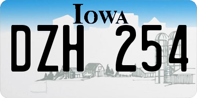 IA license plate DZH254