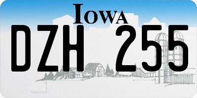IA license plate DZH255