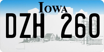 IA license plate DZH260