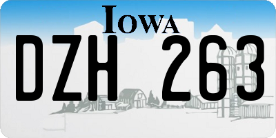 IA license plate DZH263