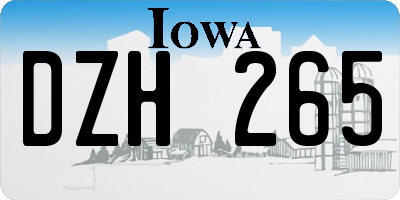 IA license plate DZH265