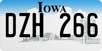 IA license plate DZH266