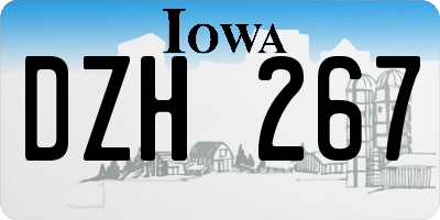 IA license plate DZH267
