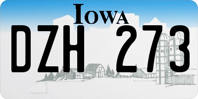 IA license plate DZH273