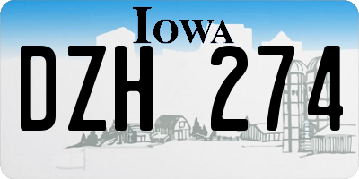 IA license plate DZH274