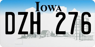 IA license plate DZH276