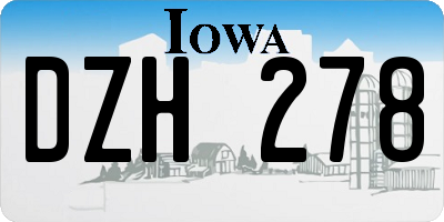IA license plate DZH278