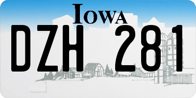 IA license plate DZH281