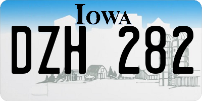 IA license plate DZH282