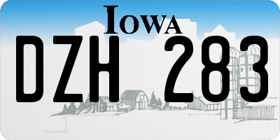 IA license plate DZH283
