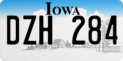 IA license plate DZH284