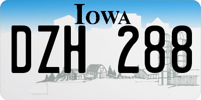 IA license plate DZH288