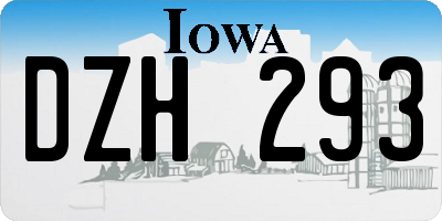 IA license plate DZH293