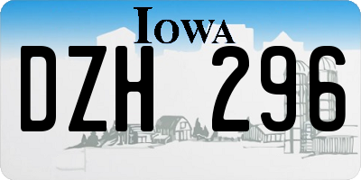 IA license plate DZH296