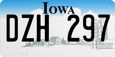 IA license plate DZH297