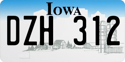 IA license plate DZH312