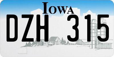 IA license plate DZH315