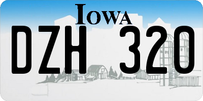 IA license plate DZH320