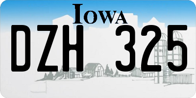 IA license plate DZH325