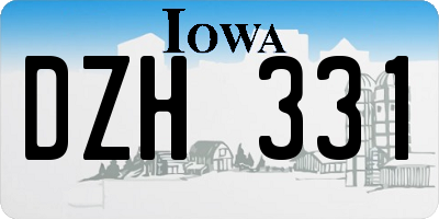 IA license plate DZH331