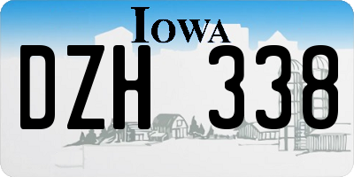IA license plate DZH338