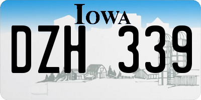 IA license plate DZH339